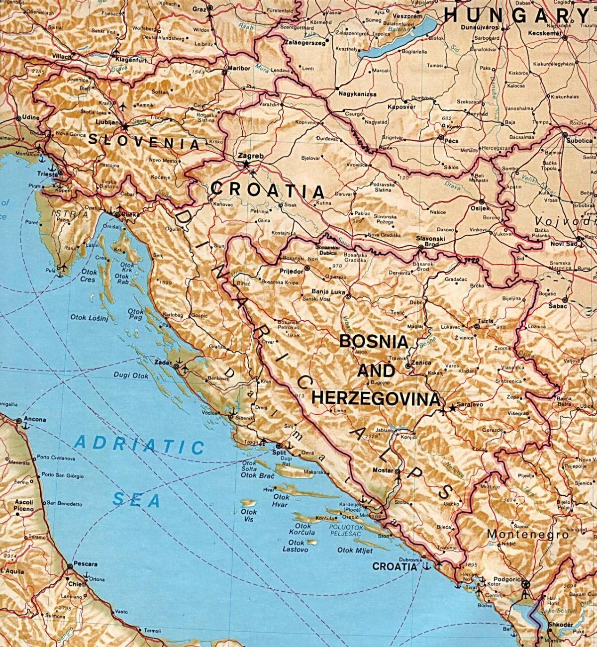 mapa mostrando Eslovenia