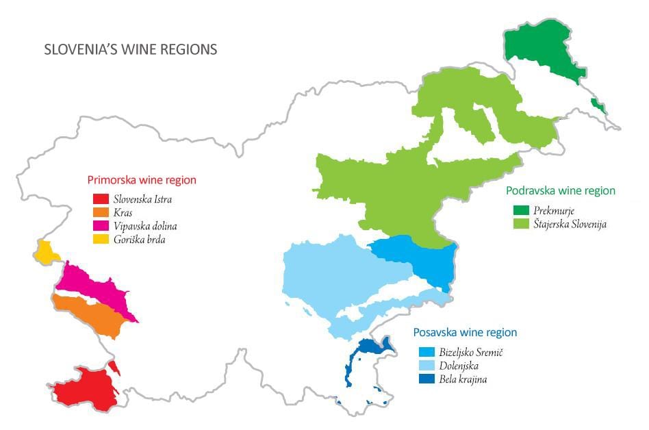 Mapa de Eslovenia viño