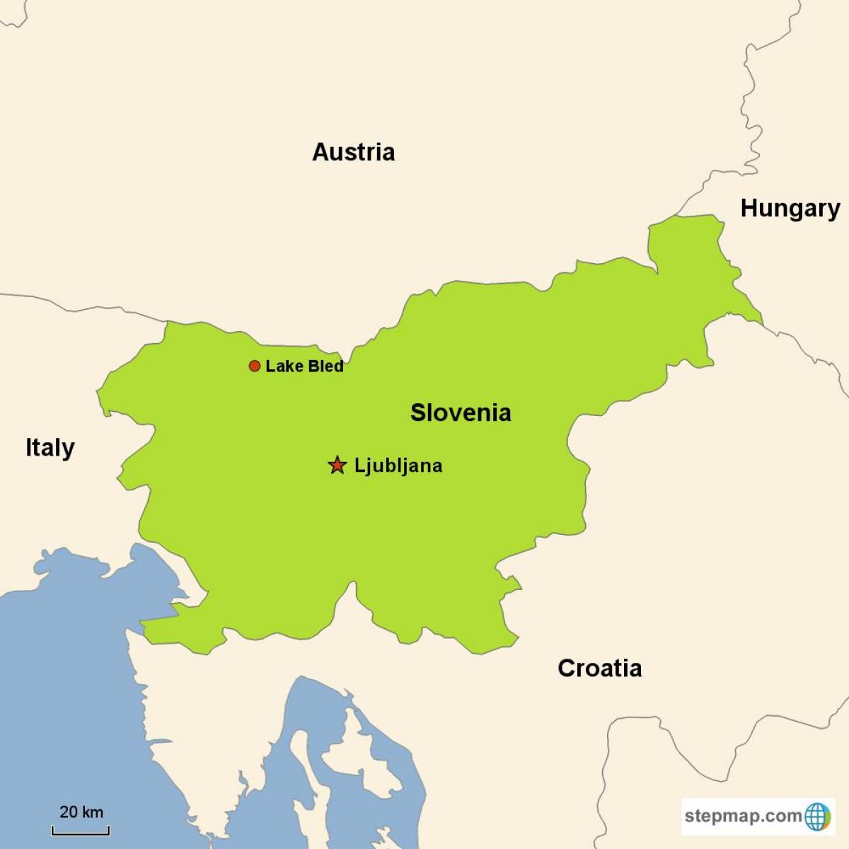 Mapa de liubliana, Eslovenia
