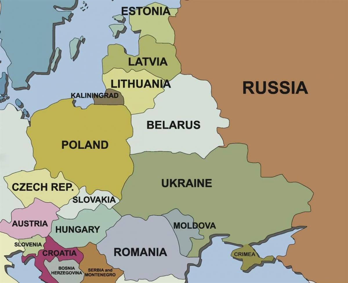 Mapa de Eslovenia e países veciños