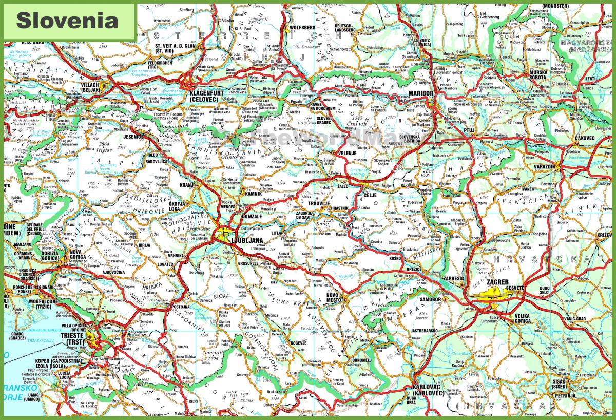 Mapa detallado Eslovenia