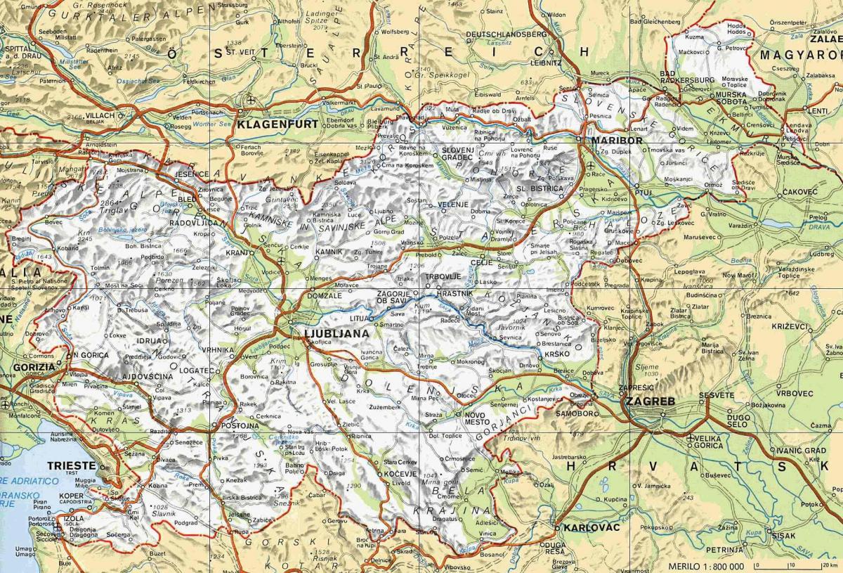 Mapa de terme Eslovenia