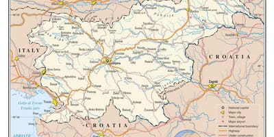 Mapa de Eslovenia cidades