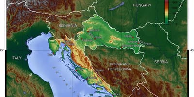 Mapa de Eslovenia topográfico