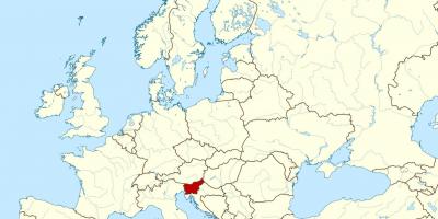 Eslovenia localización no mapa do mundo