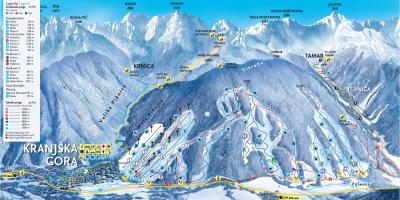 Mapa de Eslovenia resorts de esquí