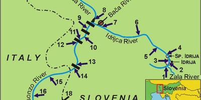 Mapa de soca río Eslovenia
